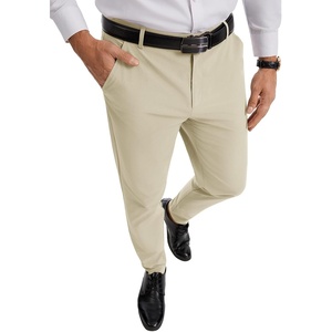 Runcati Mens Lightweight Dress Pants Slacks Stretch Trousers 30″/32″/34″(Apricot)