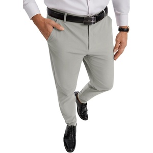Runcati Mens Lightweight Dress Pants Slacks Stretch Trousers 30″/32″/34″(Light Grey)